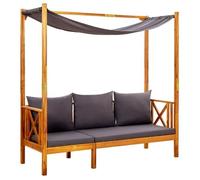 vidaXL Banc de jardin avec auvent – Bois d'acacia solide