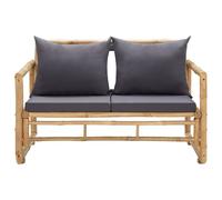vidaXL Banc de jardin avec coussin 115 cm bambou