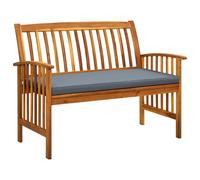 vidaXL Bois Solide d'Acacia Banc de Jardin avec Coussin Meuble d'Extérieur Banc de Patio Banc de Terrasse Meuble de Jardin Arrière-cour 119 cm