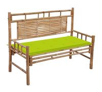 Vidaxl Banc De Jardin Avec Coussin 120 Cm Bambou