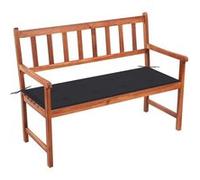 Bois d'Acacia Massif Banc de Jardin avec Coussin 120 cm Extérieur vidaXL