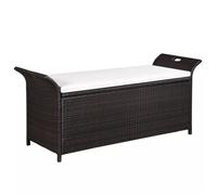 vidaXL Banc de jardin avec coussin 138 cm Résine tressée Marron