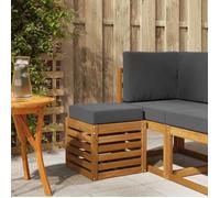 vidaXL Banc de jardin 2 pièces 900678 – Avec coussins, naturel et anthracite, moderne