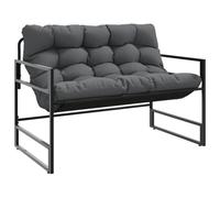 Banc de jardin avec coussin anthracite 113 cm acier, banc, banc de parc, siège d'extérieur, banc d'extérieur, banc de 4009299