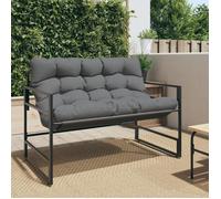 vidaXL Banc de jardin avec coussin anthracite 113 cm acier, banc, banc de parc, siège d'extérieur, banc d’extérieur, banc de