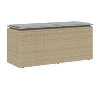 vidaXL Banc de Jardin avec Coussin Beige 110x40x44 cm résine tressée