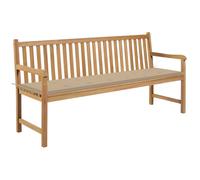 Vidaxl Banc De Jardin Avec Coussin Beige 175 Cm Bois De Teck Massif Beige