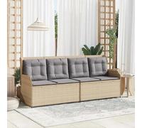 Vidaxl Banc De Jardin Avec Coussin Beige Poly Rotin