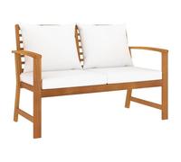 vidaXL Banc de jardin avec coussin 120 cm Bois solide d'acacia Crème