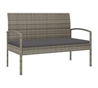 vidaXL Banc de jardin 105 cm en résine tressée avec coussin gris