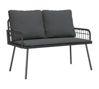 vidaXL Banc de jardin avec coussins Gris 114 x 64 x 78cm Métal