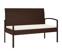 Vidaxl Banc De Jardin Avec Coussin Marron 105 Cm Résine Tressée