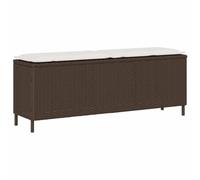 vidaXL Banc de Jardin avec Coussin Marron 110x30x40,5cm résine tressée, Banc d'extérieur, Banc de Patio, siège de Jardin, Banc de Parc