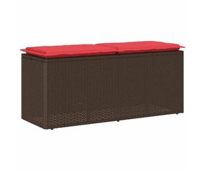 vidaXL Banc de Jardin avec Coussin Marron 110x40x44 cm résine tressée
