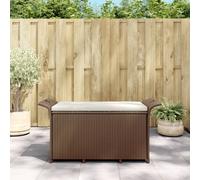 Vidaxl Banc De Jardin Avec Coussin Marron 116x46x57 Cm Résine Tressée