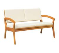 vidaXL Banc de Jardin avec Coussin Marron Bois d'acacia Massif, Mobilier de Jardin et terrasse, sièges Modernes, Ensemble de chaises et bancs durables pour l'extérieur