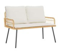 Chaise de jardin avec coussins naturel résine tressée siège de jardin vidaXL