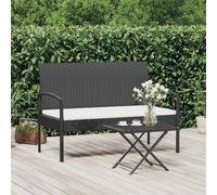 Vidaxl Banc De Jardin Avec Coussin Noir 105 Cm Résine Tressée