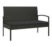 Banc de jardin avec coussin gris 105 cm résine tressée siège de jardin vidaXL
