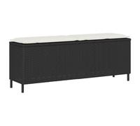 vidaXL Banc de jardin 110×30×40,5 cm en résine tressée avec coussin noir