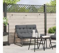 Vidaxl Banc De Jardin Avec Coussin Noir 110x80x71 Cm Acier