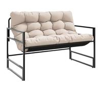 vidaXL Banc de jardin 113 cm en acier avec coussin taupe