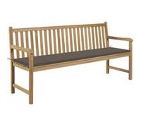 Banc de jardin avec coussin taupe 175 cm Teck massif