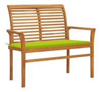 Vidaxl Banc De Jardin Avec Coussin Vert Vif 112 Cm Bois De Teck Massif