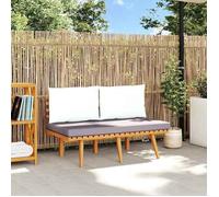 vidaXL Banc de jardin 115 cm en bois solide d'acacia avec coussins