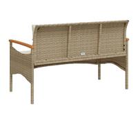 Vidaxl Banc De Jardin Avec Coussins 116x62,5x74cm Beige Résine Tressée