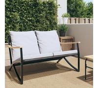 Ensemble de Meubles de Balcon avec Coussins Mobilier Jardin Noir Acier vidaXL