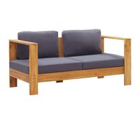 Vidaxl Banc De Jardin Avec Coussins 140 Cm Bois D'acacia Solide Gris Gris