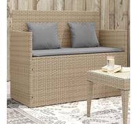 vidaXL Banc de Jardin avec Coussins, Siège de Patio, Chaise de Terrasse, Meuble de Parc Arrière-Cour Balcon Extérieur, Beige Résine Tressée