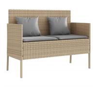 vidaXL Banc de Jardin avec Coussins Beige résine tressée