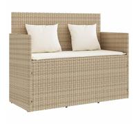 vidaXL Banc de Jardin avec Coussins Beige résine tressée