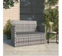 vidaXL Banc de jardin 105 cm en résine tressée avec coussins Gris 362317