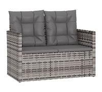vidaXL Banc de Jardin avec Coussins Gris 105 cm Résine tressée, mobilier de Jardin, mobilier de Patio, sièges de Jardin, Meuble de Jardin, sièges