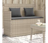 vidaXL Banc de Jardin avec Coussins, Siège de Patio, Chaise de Terrasse, Meuble de Parc Arrière-cour Balcon Extérieur, Gris 365766