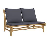 vidaXL Banc de jardin 363457 en bambou avec coussins gris foncé