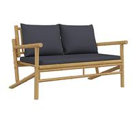 vidaXL Banc de jardin avec coussins gris foncé bambou 363464