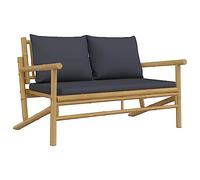 vidaXL Banc de jardin avec coussins gris foncé bambou 363464