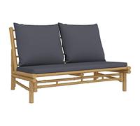 vidaXL Banc de jardin avec coussins gris foncé bambou 363457