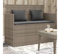 Vidaxl Banc De Jardin Avec Coussins Gris Résine Tressée