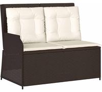 vidaXL Banc de jardin avec coussins Marron Poly Rattan