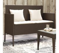 Vidaxl Banc De Jardin Avec Coussins Marron Résine Tressée