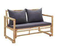 vidaXL Banc de Jardin avec Coussins Meuble d'Extérieur Banc de Patio Meuble de Jardin Banc de Terrasse Banc d'Arrière-Cour 115 cm Bambou