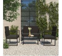 vidaXL Banc de jardin 362325 – Résine tressée 106 cm avec coussins – Noir