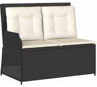 vidaXL Banc de jardin avec coussins noir Poly rotin