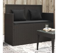 Vidaxl Banc De Jardin Avec Coussins Noir Résine Tressée