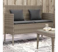 Vidaxl Banc De Jardin Avec Coussins Gris Résine Tressée